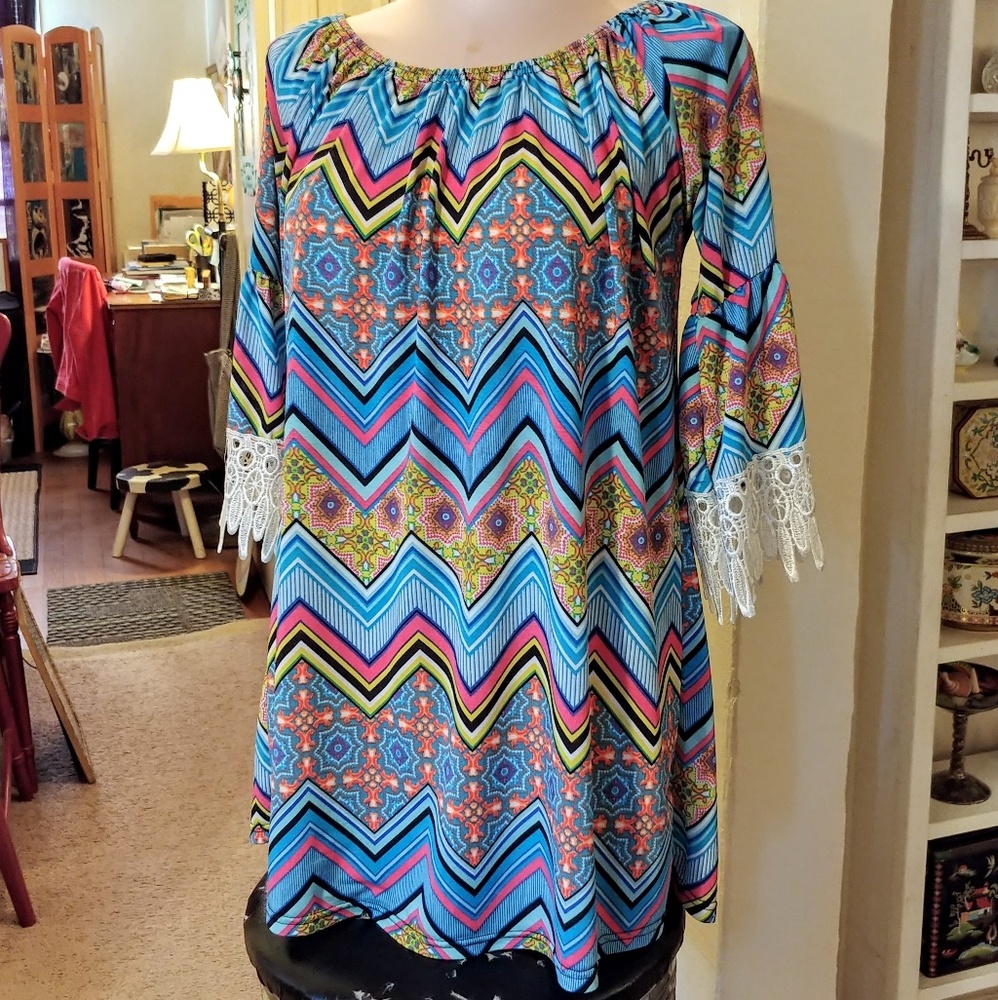 Boho Festival Top Win Win L/Xl Multicolored Tunic